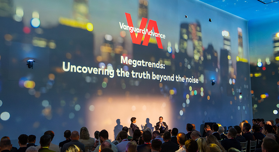 The stage at Vanguard Advance during Megatrends: Uncovering the truth beyond the noise The stage at Vanguard Advance during Megatrends: Uncovering the truth beyond the noise